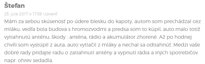 uder blesku do auta